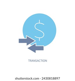 transaction concept line icon. Simple element illustration. transaction concept outline symbol design.