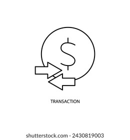 icono de línea de concepto de transacción. Ilustración de elemento simple. Diseño de símbolo de esquema de concepto de transacción.