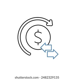 transaction concept line icon. Simple element illustration. transaction concept outline symbol design.