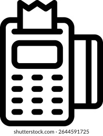 Transaction credit card icon with line and simple style