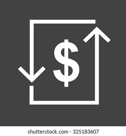 Transaction, dollar, bill, exchange icon vector image. Can also be used for eCommerce, shopping, business. Suitable for use on web apps, mobile apps and print media.