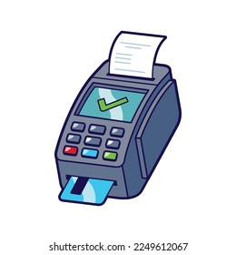 Transaction done ecd machine vector illustration