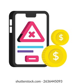 Icono de estilo de Vector con error de transacción. Archivo Eps 10