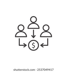 TRANSACTION FINANCIAL stroke icon in black