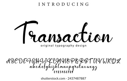 Fuente de la transacción Pincel elegante pintado en mayúsculas letras vectoriales, alfabeto, tipo de letra