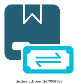 Transaktion Glyphe Blau einzelne Symbol-Illustration