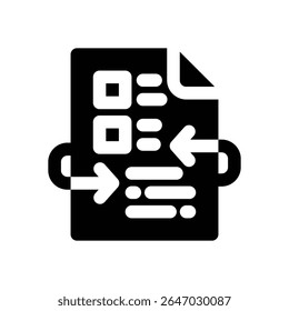 transaction glyph icon. Strong and solid vector icon for websites, mobile interfaces, presentations, and visual branding. High quality and easy to edit.