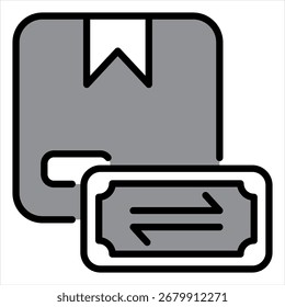 Graue Transaktionsgrafik mit einem Symbol