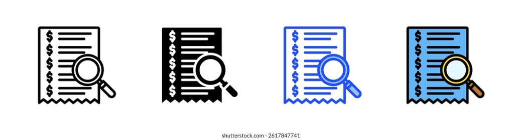 Transaction History Icon Collection With Multiple Styles