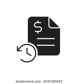Ícone Histórico de Transações Apresentando Lista, Representando Registros de Pagamentos Anteriores, Controle Financeiro e Gerenciamento de Despesas