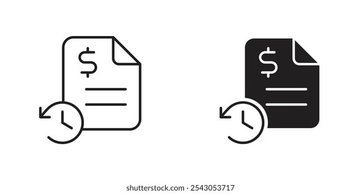 Icono de Historial de Transacciones con Lista, Representación de Registros de Pagos Pasados, Seguimiento Financiero y Gestión de Gastos