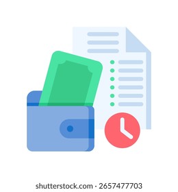 Transaction History Icon Flat Vector Illustration
