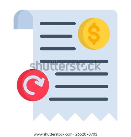 Transaction History Icon Flat Vector Illustration