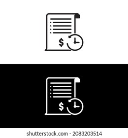 Transaction History Icon Isolated On Black And White Background