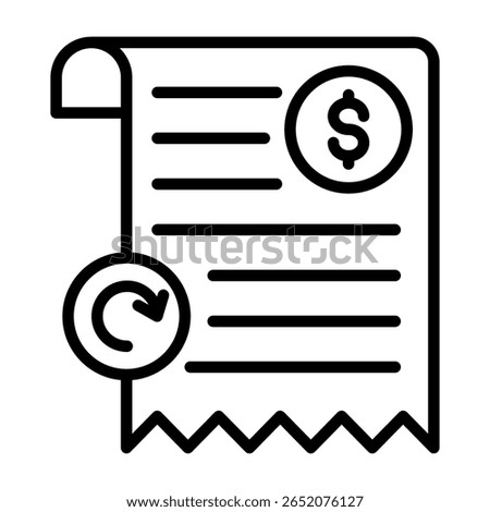 Transaction History Icon Line Vector Illustration