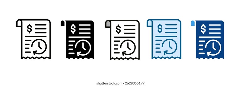 Transaction History Icon Set Multiple Style Collection