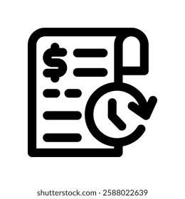 transaction history line icon. vector icon for your website, mobile, presentation, and logo design.