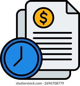 Diseño de Vector de historia de transacción en estilo moderno, registro bancario y concepto de informe financiero digital, ilustración de seguimiento financiero. Icono de línea llena
