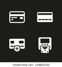 transaction icon. 4 transaction vectors with atm and credit card icons for web and mobile app