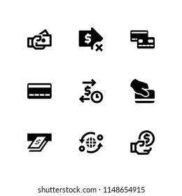 transaction icon. 9 transaction vectors with transaction, card payment, atm and credit card icons for web and mobile app