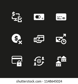 transaction icon. 9 transaction vectors with pay, credit card and transaction icons for web and mobile app