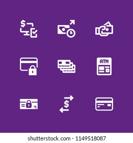 transaction icon. 9 transaction vectors with pay, transaction, credit card and atm icons for web and mobile app