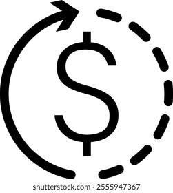 Transaction Icon Design With Dollar Sign