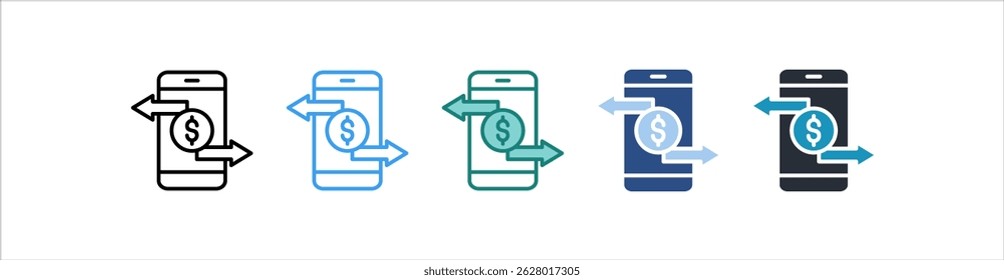 Ícone De Transação No Vetor De Estilo Diferente