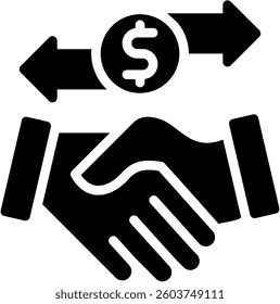 Transaction Icon Glyph Vector Illustration
