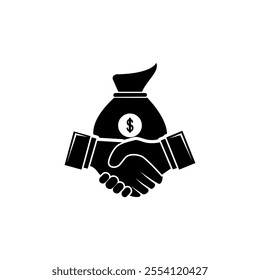 Transaction icon, handshake icon, deal icon vector illustration