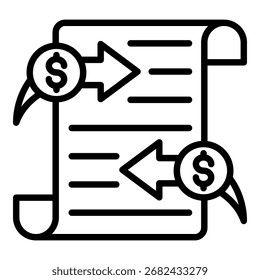 Transaction Icon Line Vector Illustration