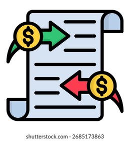 Ícone da transação Ilustração do vetor de cor linear