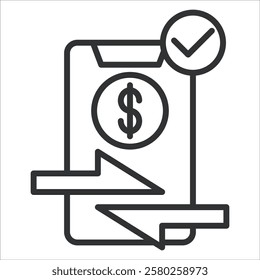 Transaction Icon Lineal Style. Vector Illustration Graphic Design