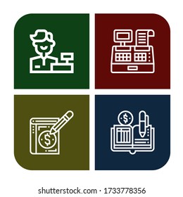 transaction icon set. Collection of Cashier, Ledger icons