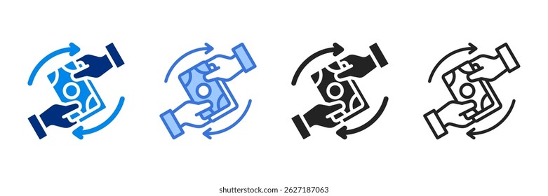 Transaction Icon Set Multiple Style Vector Illustration