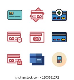 transaction icon set. vector set about mastercard, credit card and atm icons set.