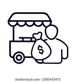 A transaction icon symbolizing food business deals