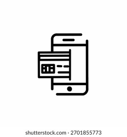 transaction icon, transfer icon, device to card transaction, card to device, credit card transfer symbol. Simple line design on white background.