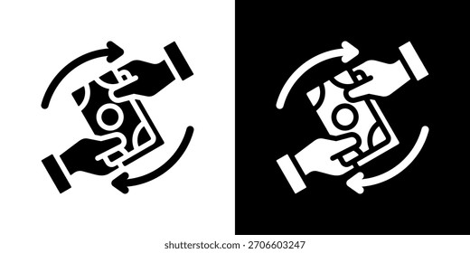 Ilustración vectorial de icono de transacción. Diseño De Estilo Plano Creado Para Una Flexibilidad Creativa En Versiones Claras Y Oscuras.
