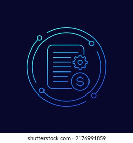 icono de información de transacciones, diseño lineal