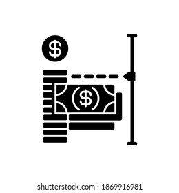 Transaction Limit Black Glyph Icon. Limit For Sending Online Payment And Making Purchase. Maximum Amount Of Money Loan. Silhouette Symbol On White Space. Vector Isolated Illustration