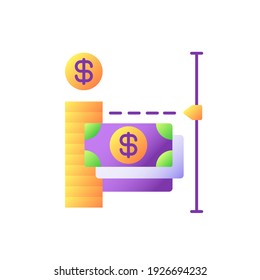 Transaction Limit Vector Flat Color Icon. Limit For Sending Online Payment And Making Purchase. Maximum Amount Of Money Loan. Cartoon Style Clip Art For Mobile App. Isolated RGB Illustration