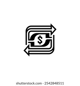 Ícone da linha de transação. sinal de estilo linear para conceito móvel e web design. Ícone de vetor de contorno.