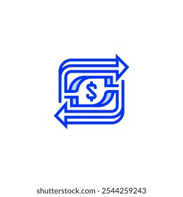 Icono de línea de transacción. signo de estilo lineal para concepto móvil y Diseño web. Icono de Vector de contorno.