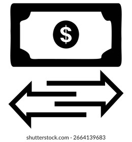 Transaction money representing icon vector. Deposit app, money safety, internet bank, contactless payment, credit card, online transaction, mobile support and more. Vector illustration.