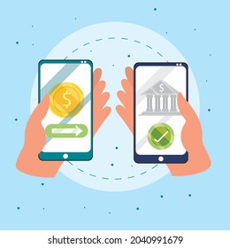 transaction money with smartphone digital