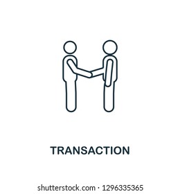 Transaction outline icon. Thin line style design from blockchain collection. Creative transaction icon for web design, apps, software, printing usage.