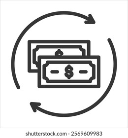 Transaction Outline Icon Vector Illustration