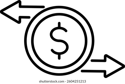 Transaction Outline icon vector illustration