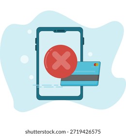Icono de transacción rechazada para la interfaz financiera